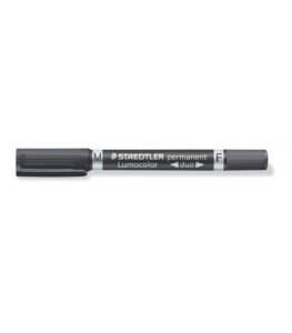 Marcador permanente doble punta Lumocolor duo 348-9 NEGRO