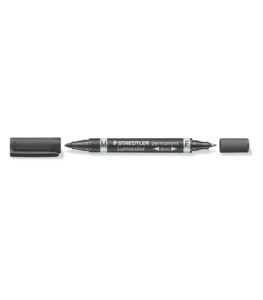 Marcador permanente doble punta Lumocolor duo 348-9 NEGRO