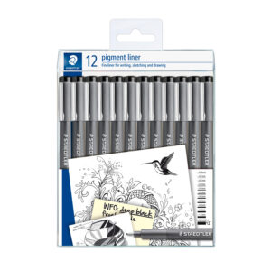 STAEDTLER - Rotulador pigmentado 308 - 12 grosores diferentes - color negro