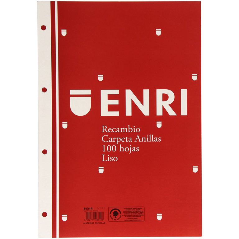 Recambio tamaño folio 100 hojas liso 4mm ENRI