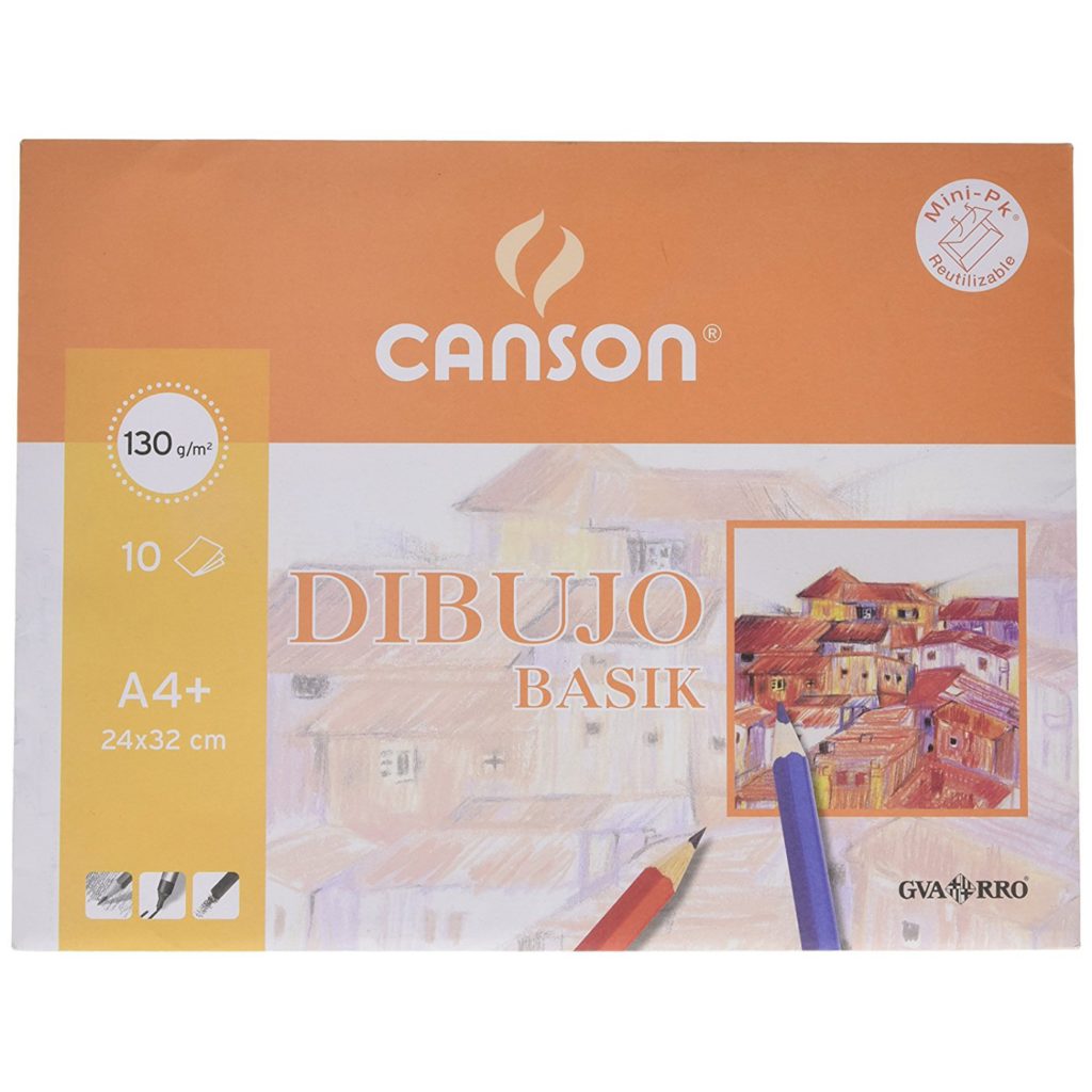 Mini-pk de 10 láminas de dibujo LISO Basik A4+