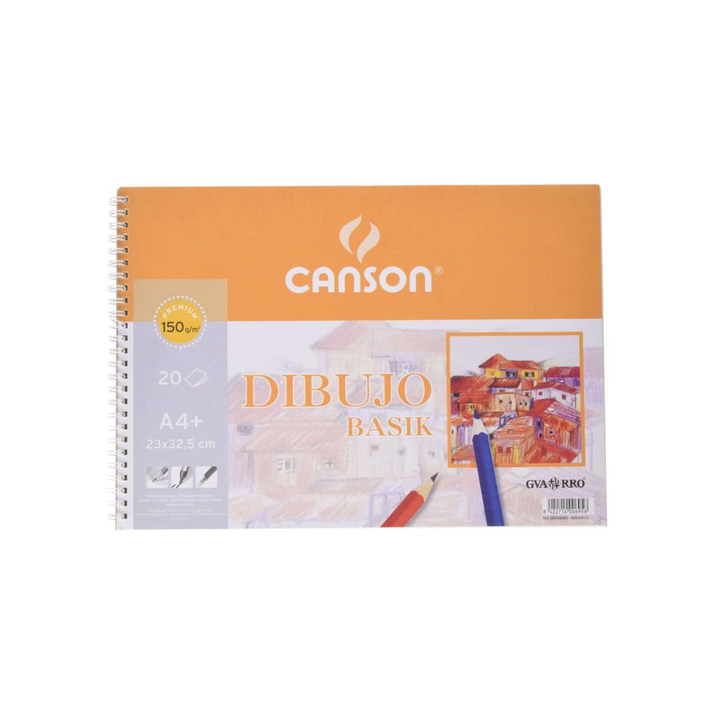 Bloc de dibujo espiral microperforado Basik PREMIUM A4+ liso Canson