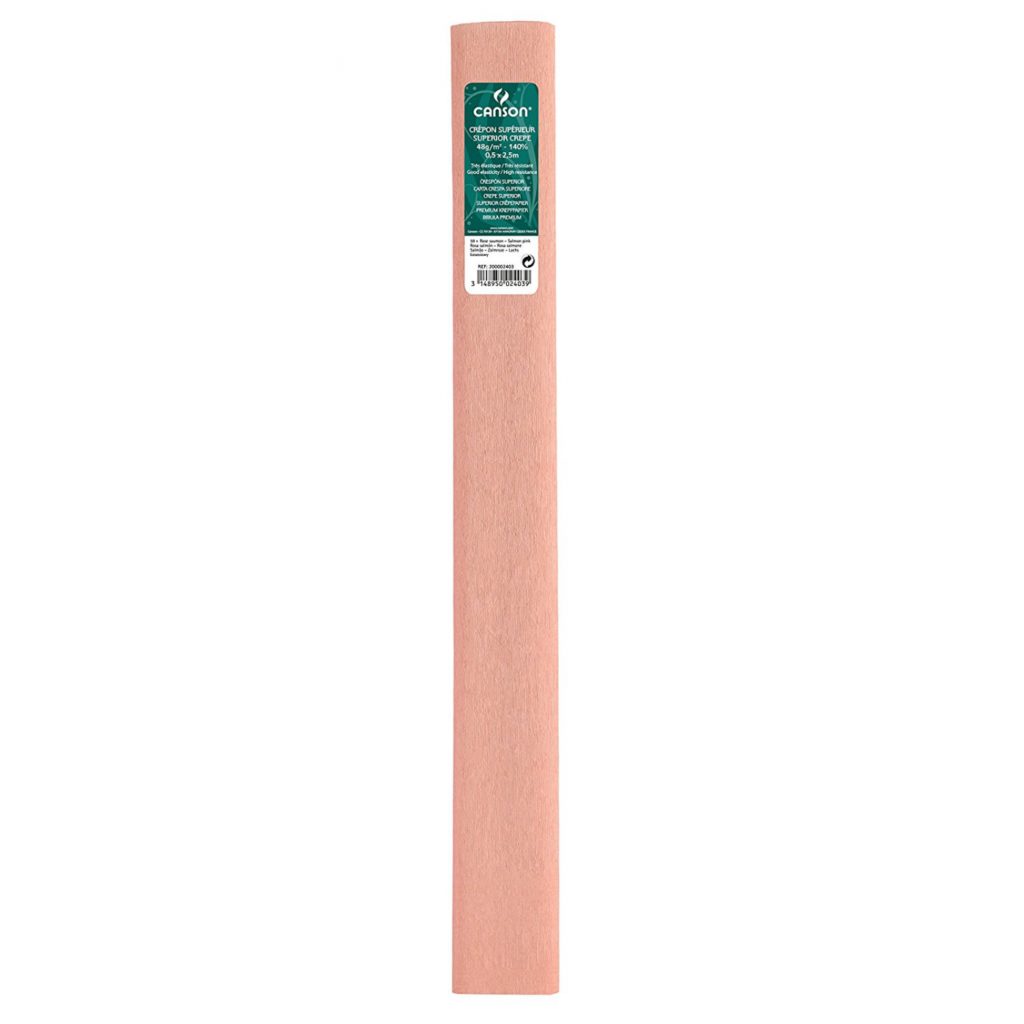 Papel crespón superior 60gr ROSA SALMÓN CANSON