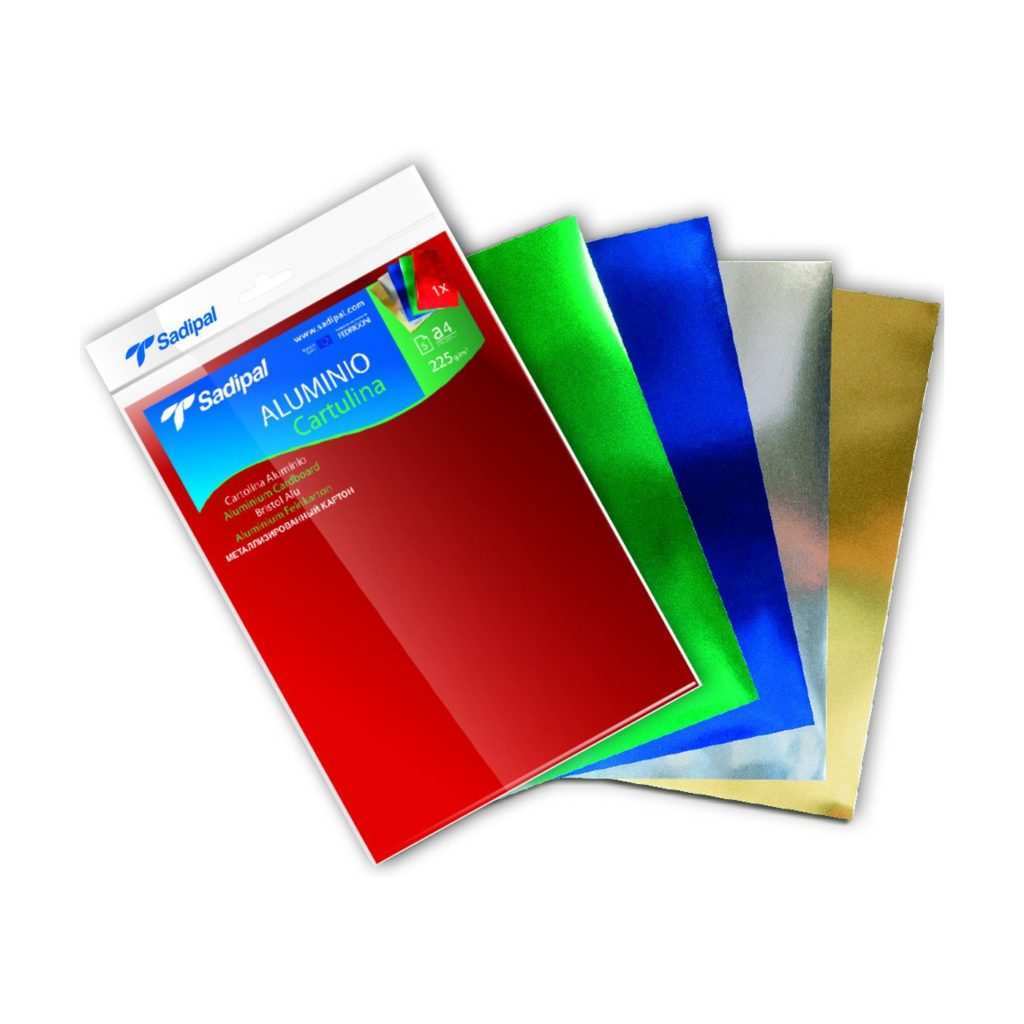 Pack de 5 cartulinas aluminio A4 Sadipal
