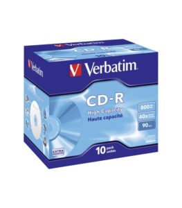 10 CD-R 800MB con caja JEWEL VERBATIM