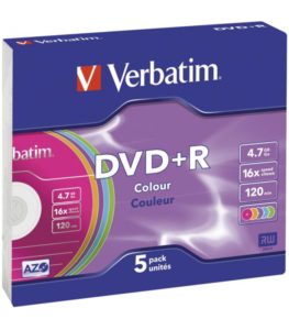 DVD+R 4.7gb con caja SLIM 5 uds. VERBATIM