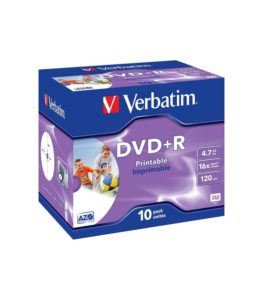 DVD-R imprimible 4.7gb con caja JEWEL 10 uds. VERBATIM