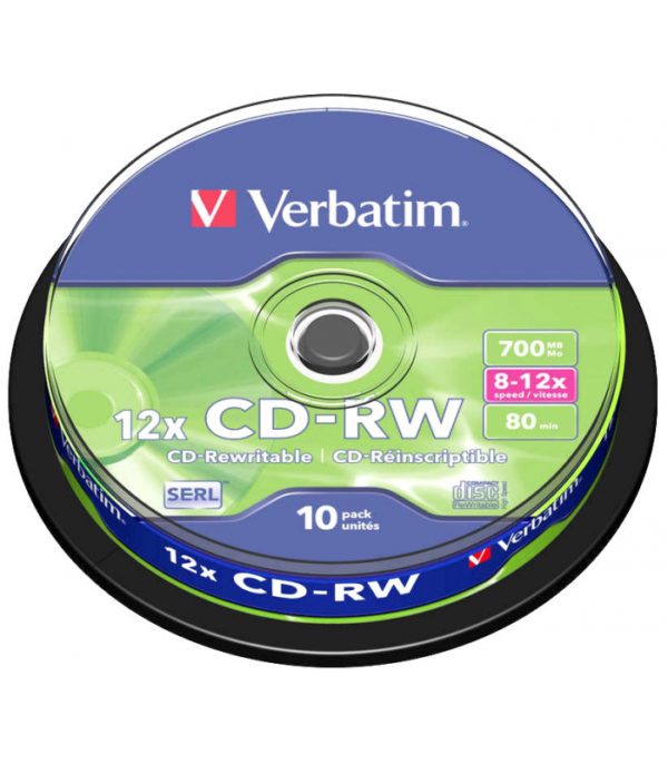 Bobina de 10 CD-RW 700mb VERBATIM