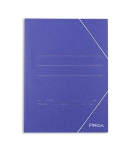 Carpeta azul de cartón con solapa y elásticos FOLIO PROA