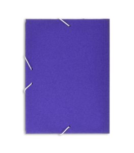 Carpeta azul de cartón con solapa y elásticos FOLIO PROA