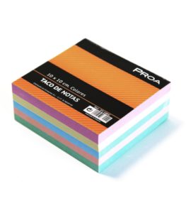 Taco de notas de colores encolado 10x10 PROA
