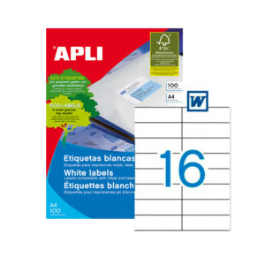 APLI - Caja Etiquetas - 100 Hojas - 105,0X 37,0