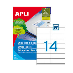 APLI - Caja Etiquetas - 100 Hojas - 105,0X 40,0