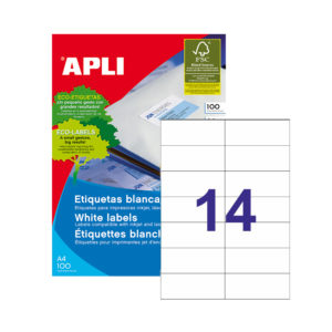 APLI - Caja Etiquetas - 100 Hojas - 105,0X 42,4