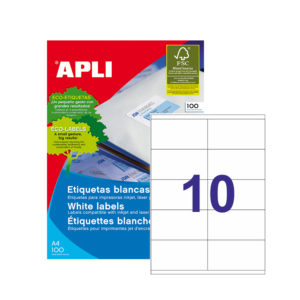 APLI - Caja Etiquetas - 100 Hojas - 105,0X 57,0
