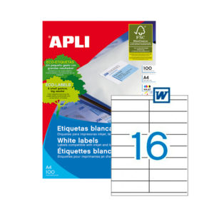 APLI - Caja Etiquetas - 100 Hojas - 105,0X 35,0