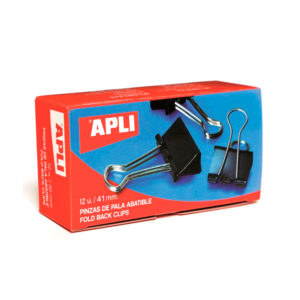 APLI - PINZAS PALA ABATIBLE - 2 x 41 mm - (170 hojas)  - Caja 12 unidades