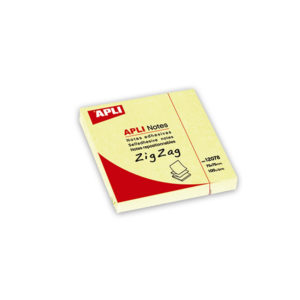 APLI - NOTAS ADHESIVAS CLASSIC - 75x75 mm - 1 bloc - 100 hojas ZIGZAG