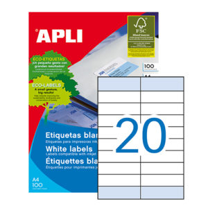 APLI - Caja Etiquetas - 100 Hojas - 105,0X28,75