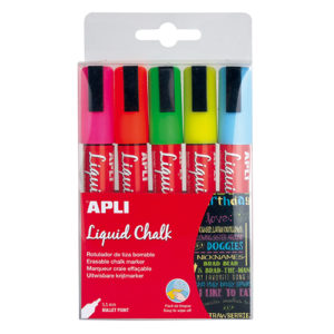APLI - TIZA LIQUIDA LIQUID CHALK - Pack 5 colores