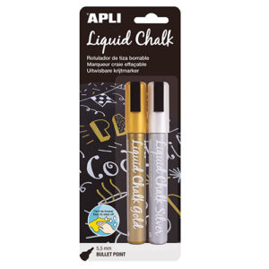 APLI - TIZA LIQUIDA - LIQUID CHALK - Oro y Plata