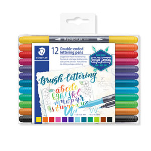 STAEDTLER - Rotuladores doble punta lettering - 12 colores - 3004