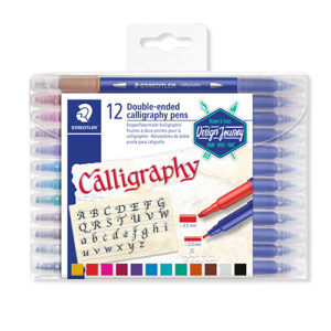 STAEDTLER - Rotuladores doble punta caligrafía - 12 colores - 3005