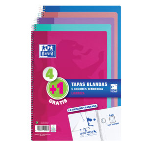 OXFORD: Cuadernos 4+1 tapa blanda - Colores tendencias