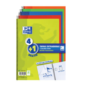 OXFORD - Cuadernos 4+1 tapa extra dura - Colores vivos