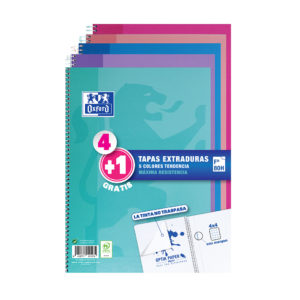 OXFORD - Cuadernos 4+1 tapas Extra duras - Colores tendencia