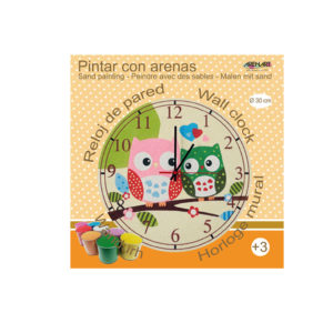 ARENART - Pintura con arena - Kit reloj Buhos - 30 cm
