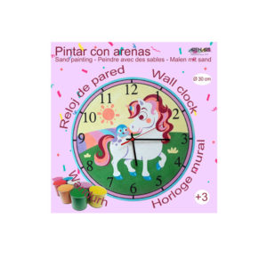 ARENART - Pintura con arena - Kit de reloj Unicornio - 30 cm