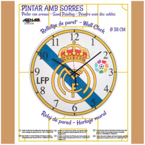 ARENART - Pintura con arena - Kit reloj Real Madrid 38 cm.