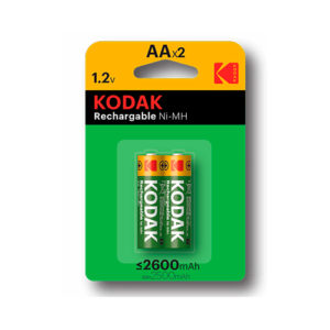 KODAK - Pilas recargables AA - LR6 - NiMh 2,600 mAh - pack 2